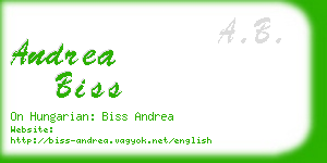 andrea biss business card